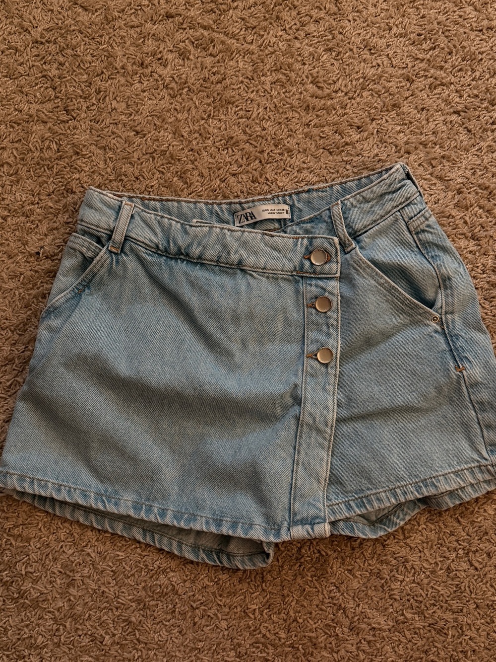 ZARA Light Blue Denim Skort